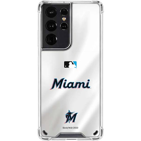 MLB Miami Marlins Home Jersey Galaxy S21 Ultra 5G Clear Case